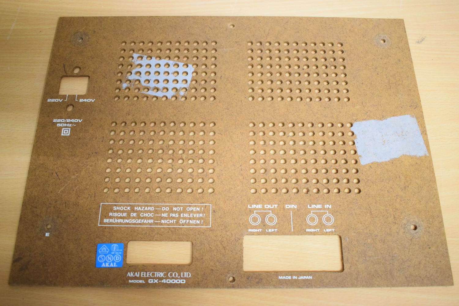 Akai GX-4000D Tonbandmaschine – Rückwand Platte Ersatzteil