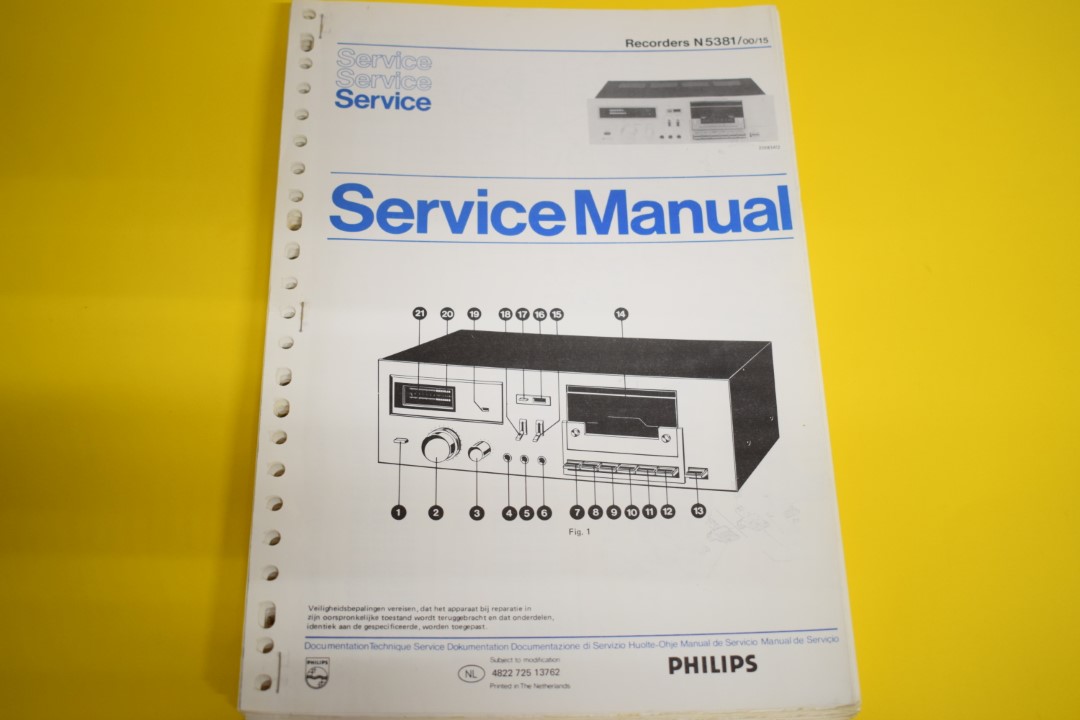 Philips N5381 Kassettendeck Service Anleitung