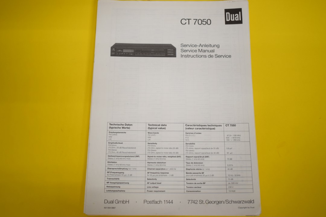 Dual CT 7050 Tuner Service Anleitung