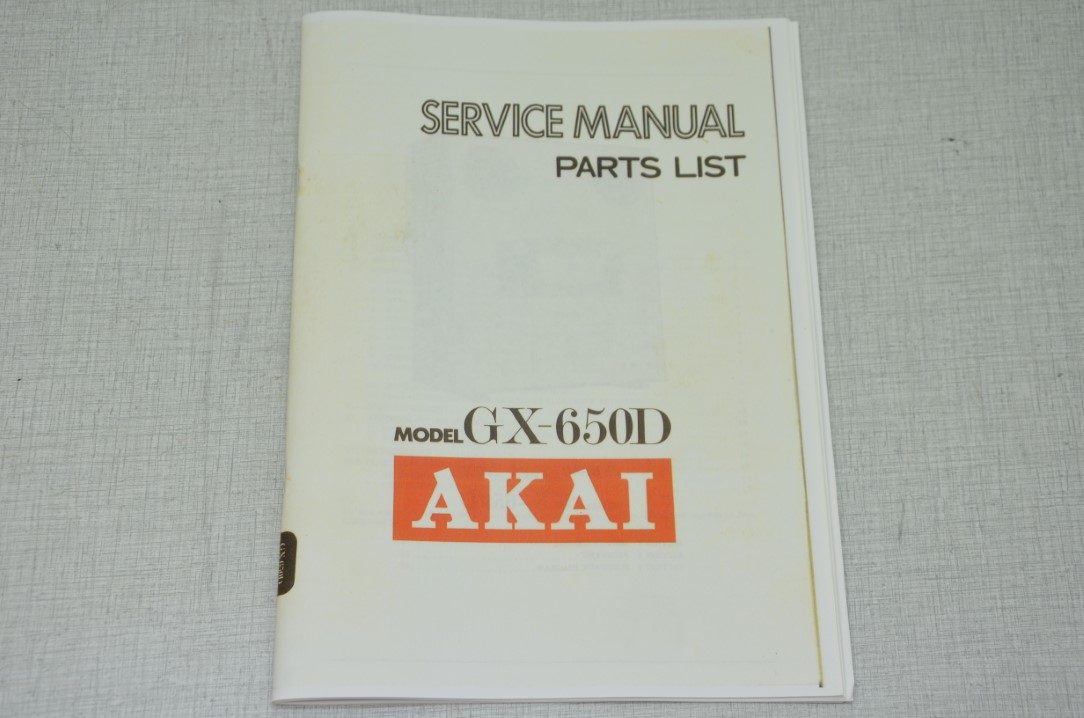 Akai GX-650D Tonbandmaschine Fotokopie Originale Service Anleitung