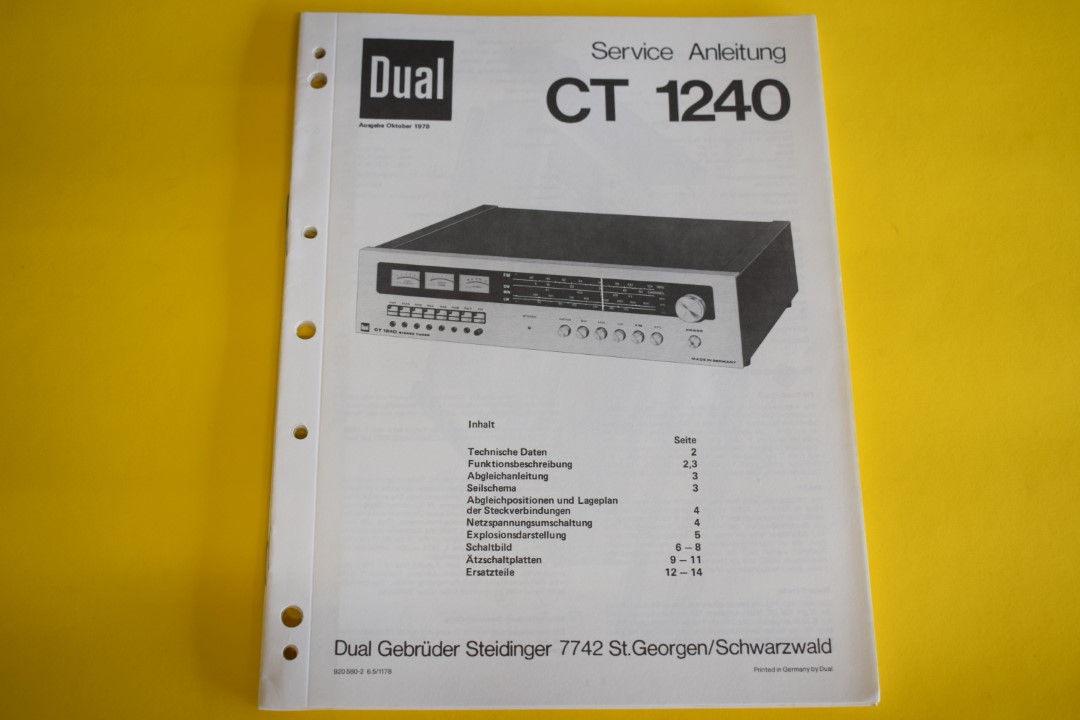 Dual CT 1240 Tuner Service Anleitung